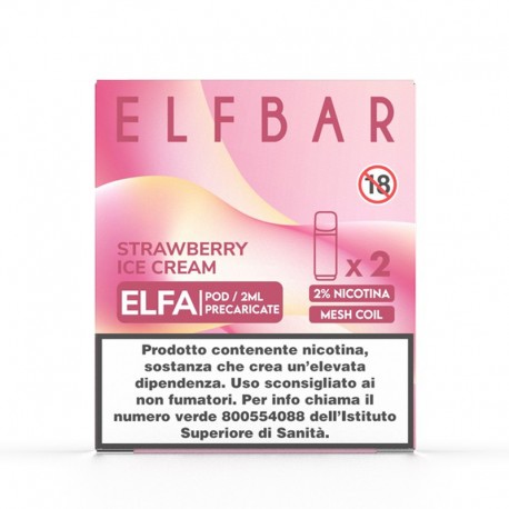 ElfBar ELFA Pod Precaricate - Strawberry Ice Cream - 20mg/ml - 2pz