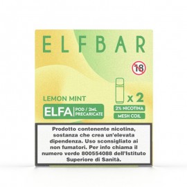 ElfBar ELFA Pod Precaricate - Lemon Mint - 20mg/ml - 2pz