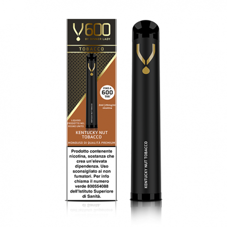 Dinner Lady DISPOSABLE V600 Kentucky Nut Tobacco 2ml - 20mg/ml