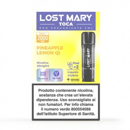 Lost Mary Toca Pod Precaricata - Pineapple Lemon Qi - 20mg/ml - 2pz