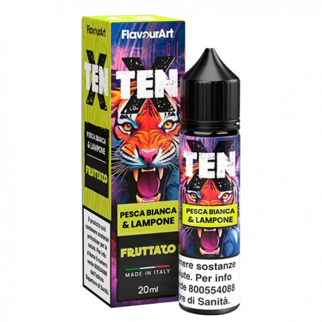Flavourart TenX Pesca Bianca Lampone - Vape shot 20ml