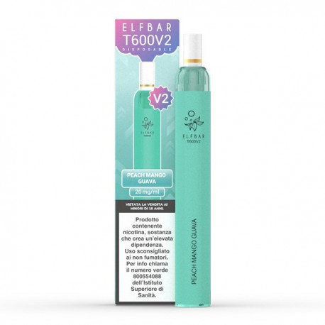 Elf bar T600 V2 DISPOSABLE - Peach Mango Guava