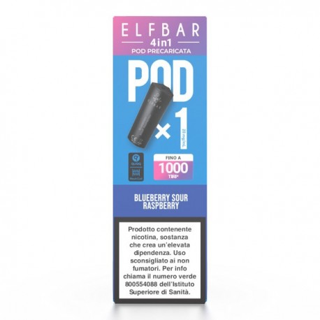 ElfBar 4in1 2ml Pod Precaricata - Blueberry Sour Raspberry -