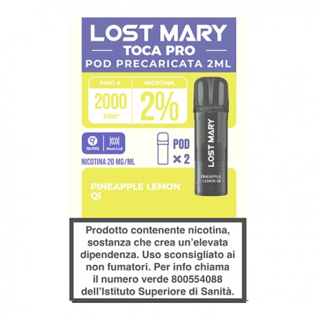 Lost Mary Toca PRO Pod Prefilled - Pineapple Lemon Qi - 2pz