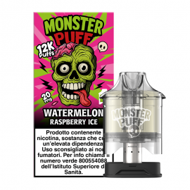 Monster Puff Pod Precaricata Watermelon Raspberry Ice - 10ml - 1pz