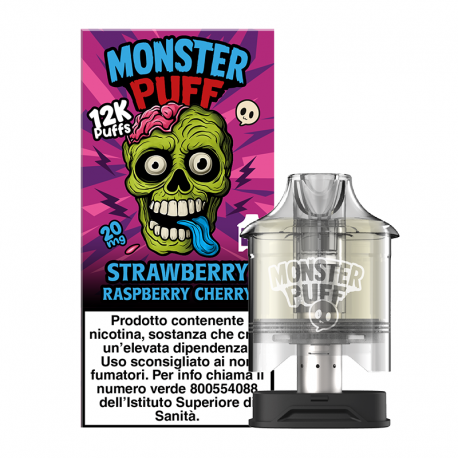 Monster Puff Prefilled Pod Strawberry Raspberry Cherry - 10ml -1 pc