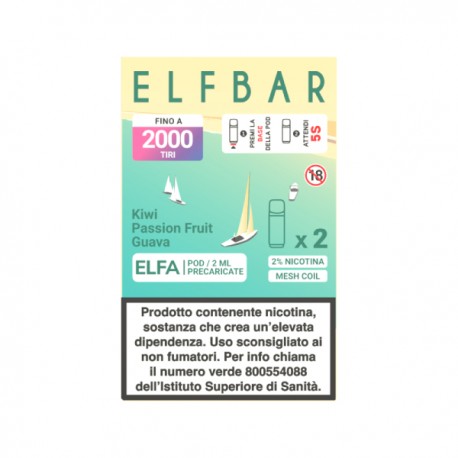 ElfBar ELFA Summer Edition Pod Prefilled - Kiwi Passion Fruit Guava - 2pc