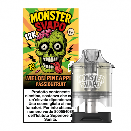 Monster Puff Pod Precaricata Melon Pineapple Passionfruit - 10ml - 1pz